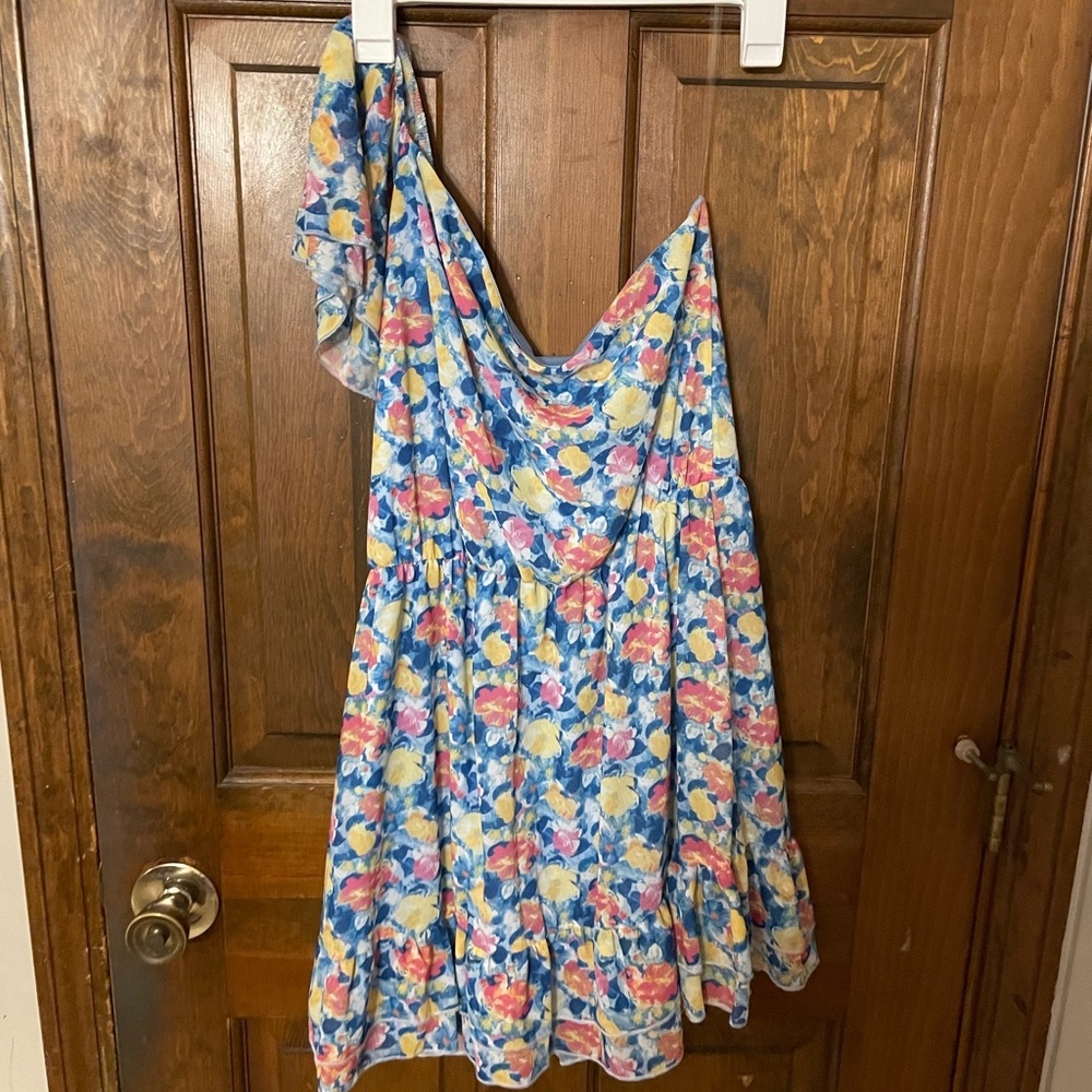 Peach Love California Blue Floral Dress size medium